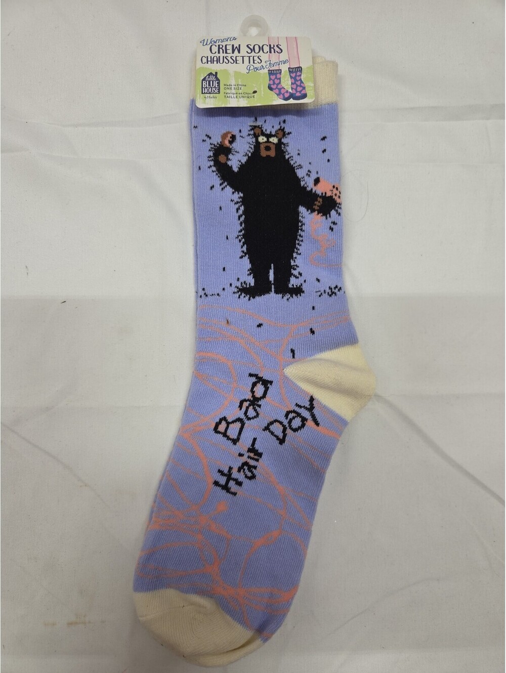 women's crew socks (bad hair day) by Little Blue House  size one size fits